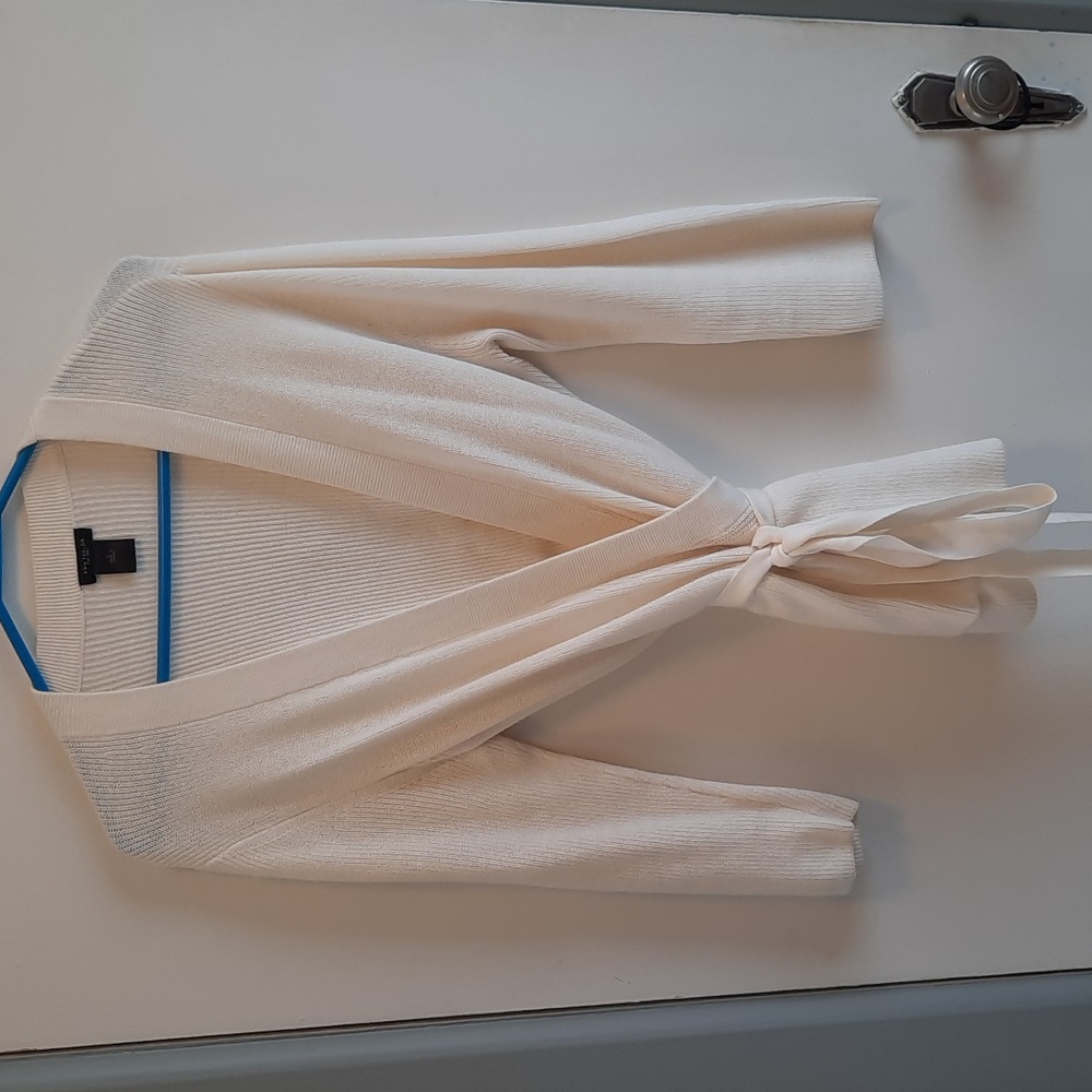 Ann Taylor factory, wrap sweater, creamy white